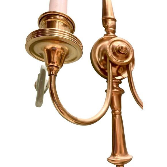 Vintage Neoclassical Style Solid Brass Wall Sconse 2 Light Arm Urn Design - Picture 3 of 6